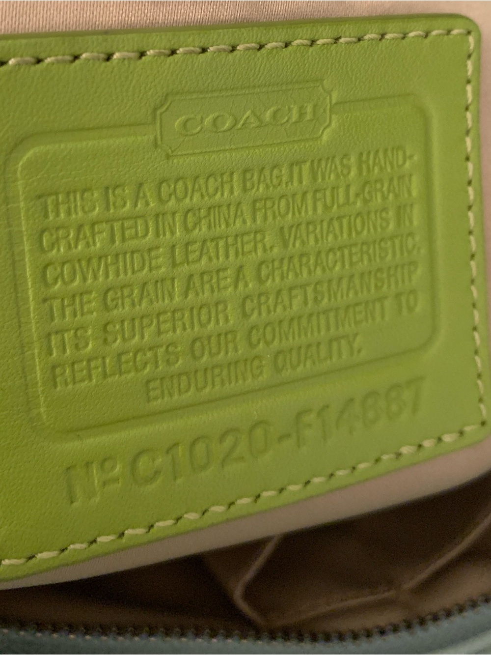 Sale ๐2010 Coach Laura Leather Carryall, in "Seafoam and Lime" - Picture 13 of 16